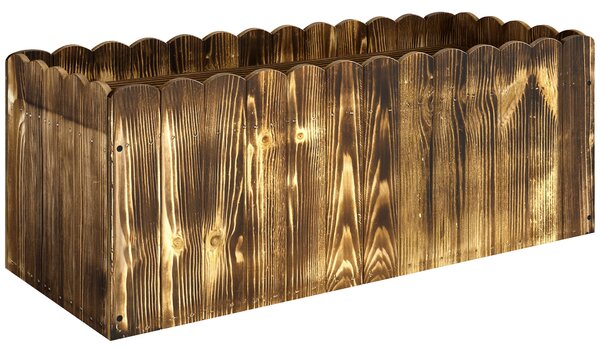 Outsunny Fioriera da Giardino Rettangolare per Interni ed Esterni, in Legno di Abete, 80x33x30 cm, color Legno|Aosom