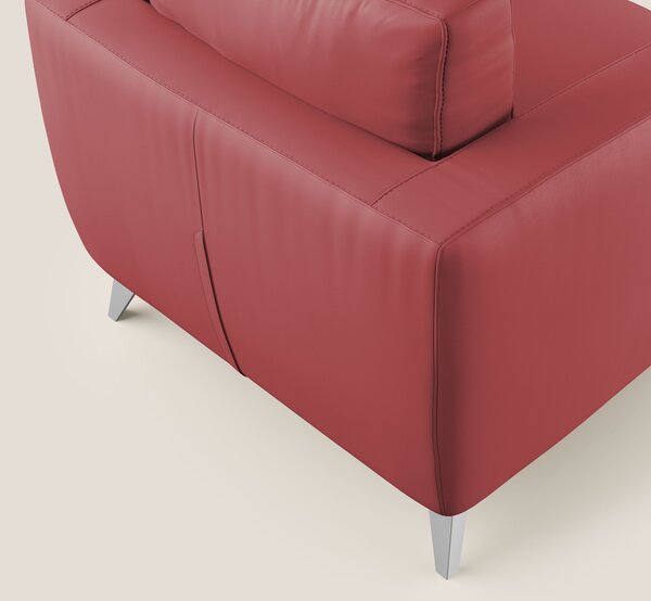 Orione Poltroncina in ecopelle moderna e impermeabile T04 rosso