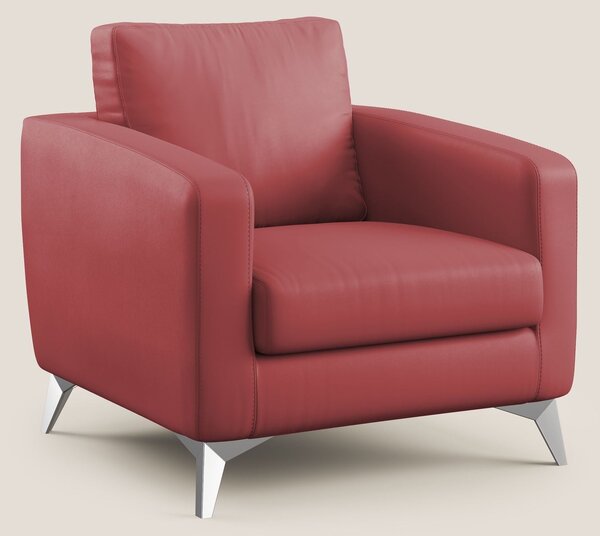 Orione Poltroncina in ecopelle moderna e impermeabile T04 rosso
