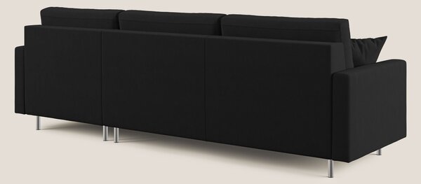 Megan divano letto angolare in microfibra smacchiabile T11 nero