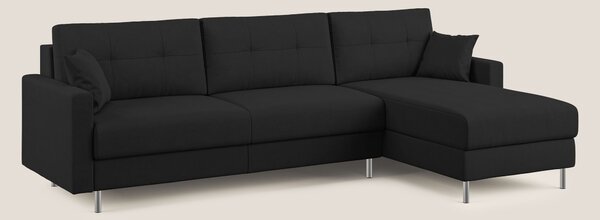 Megan divano letto angolare in microfibra smacchiabile T11 nero