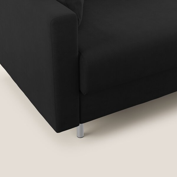 Megan divano letto angolare in microfibra smacchiabile T11 nero