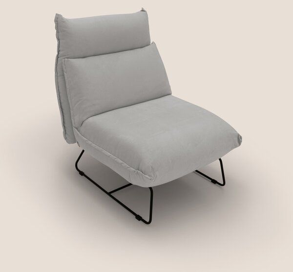 Tessa Poltroncina dal design moderno in morbida microfibra smacchiabil