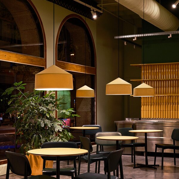 Lampada a sospensione MARSET, Zenc, dimmerabile, Giallo, Soggiorno, Plastica, Design