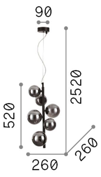 Sospensione Contemporanea Perlage Metallo Ottone 6 Luci G9 3W 3000K Luce Calda