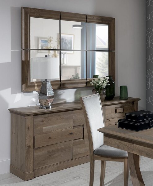 Cassettiera con specchio xxl cassettiera buffet legno nuova credenza 2 pezzi legno