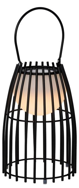 Lampada da tavolo a LED FJARA nera 0,3 W, tonalità di bianco, 30 lm, metallo, dimensioni: 25 x 17,5 x 17,5 cm, IP44, Lucide