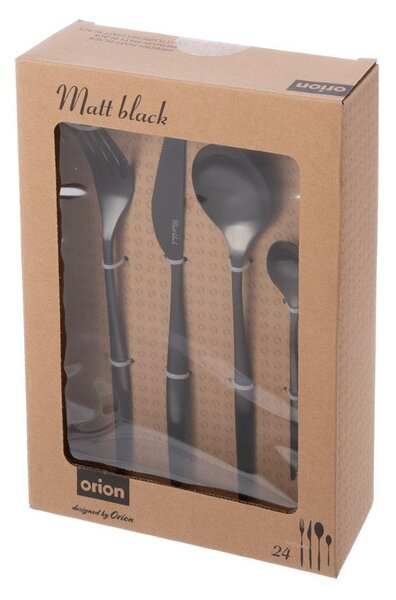 Posate nere in acciaio inox 24 pz – Orion