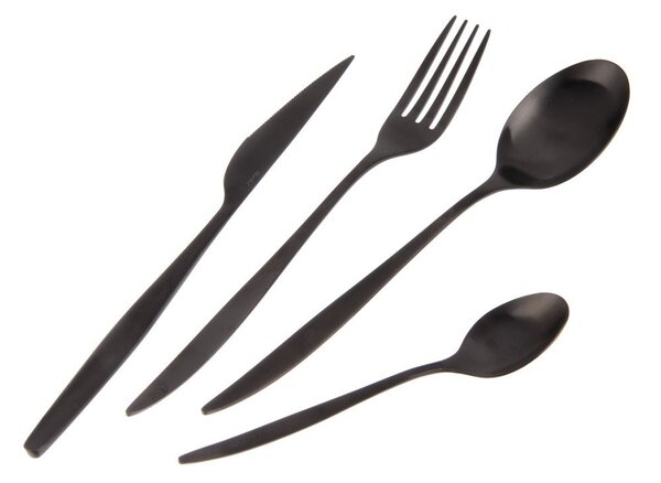 Posate nere in acciaio inox 24 pz – Orion
