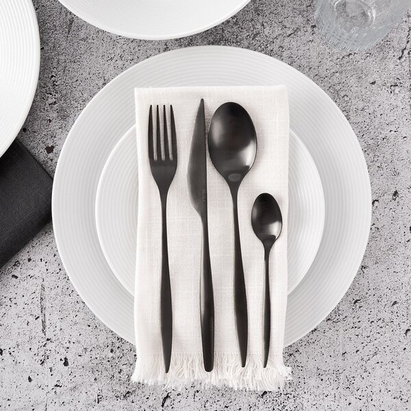 Posate nere in acciaio inox 24 pz – Orion