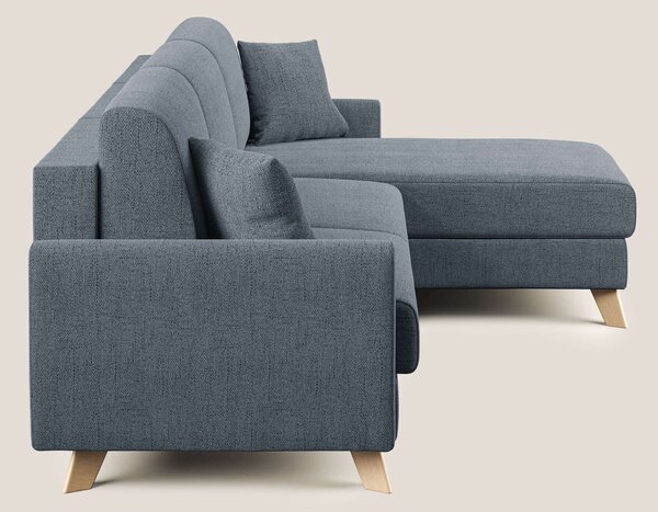 Edgar divano letto angolare in tessuto felis impermeabile T03 blu