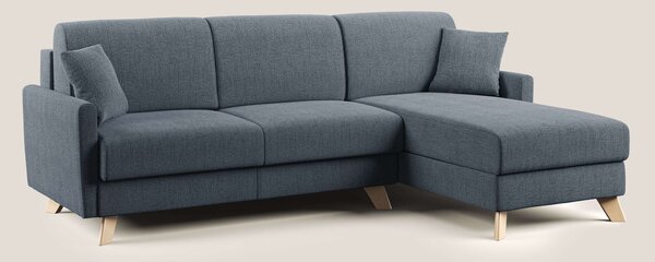 Edgar divano letto angolare in tessuto felis impermeabile T03 blu
