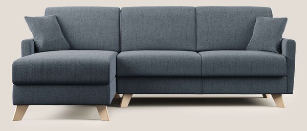 Edgar divano letto angolare in tessuto felis impermeabile T03 blu