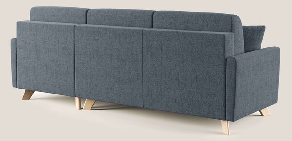 Edgar divano letto angolare in tessuto felis impermeabile T03 blu