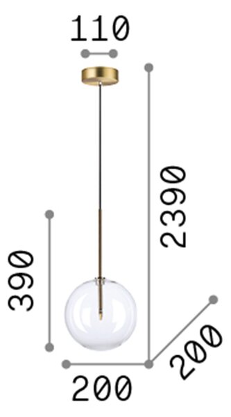 Sospensione Contemporanea Equinoxe Metallo Cromo 1 Luce 2W 3000K D20Cm