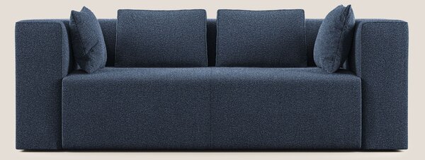 Nettuno divano moderno componibile in morbido tessuto bouclè T07 blu