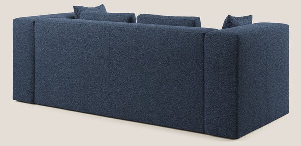 Nettuno divano moderno componibile in morbido tessuto bouclè T07 blu