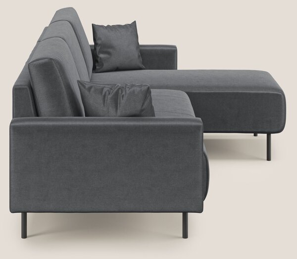 Arthur divano moderno angolare in velluto morbido impermeabile T01 ant