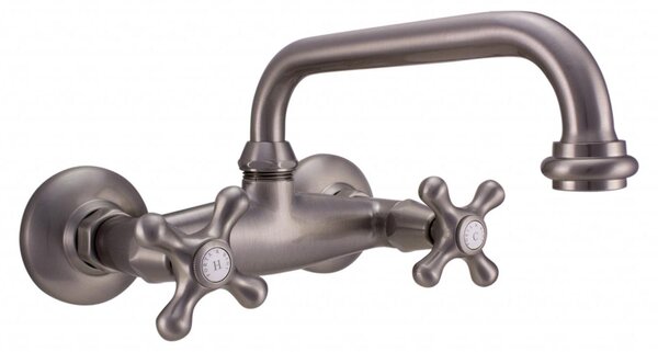 PB Rubinetto da cucina in stile retrò V2723, rubinetto a muro in acciaio inossidabile