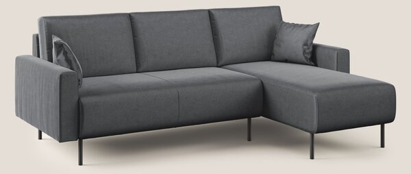 Arthur divano moderno angolare in velluto morbido impermeabile T01 ant