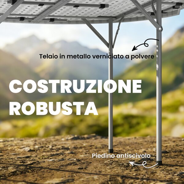 Outsunny Tavolo da Campeggio Tavolino da Esterno Pieghevole 120x120x74 cm Bianco | Aosom Italy