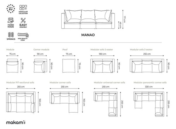 Divano angolare color kaki Manao – Makamii