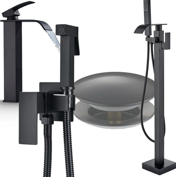 Rubinetto da cucina Ari con canna girevole a 360 gradi, miscelatore monocomando in ottone nero opaco, cartuccia Vetroceramica