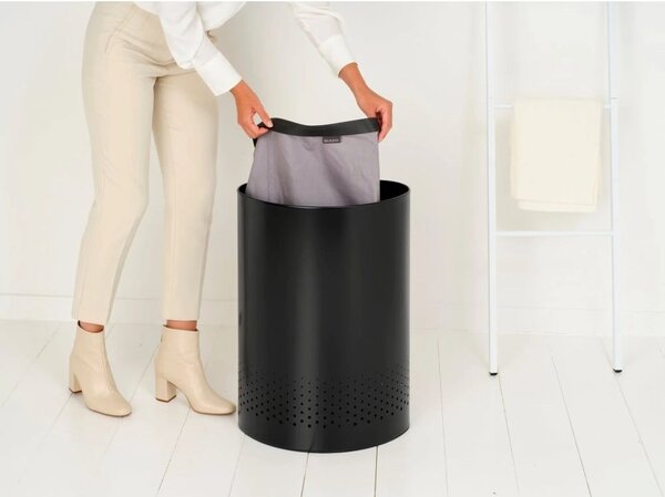 Cesto portabiancheria in metallo bianco 55 l Selector - Brabantia