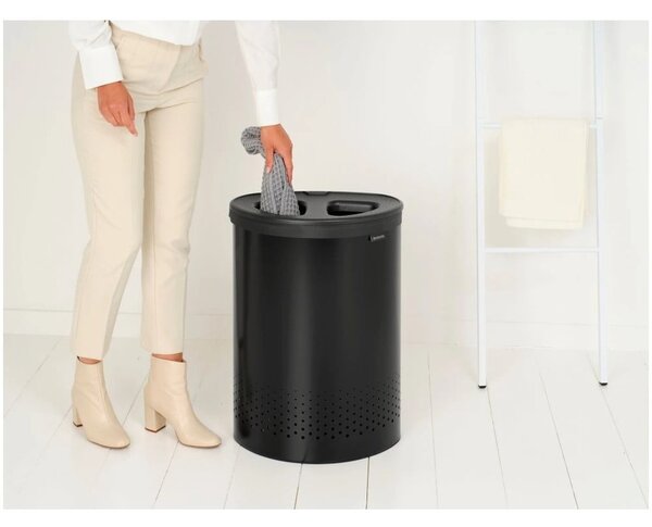Cesto portabiancheria in metallo bianco 55 l Selector - Brabantia