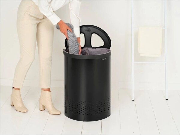 Cesto portabiancheria in metallo bianco 55 l Selector - Brabantia