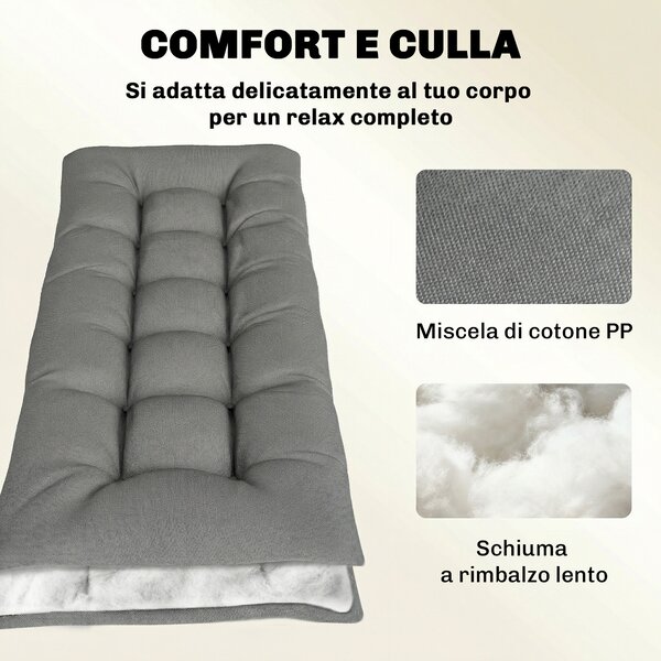 Outsunny Cuscino Poltrona Patio con Cinghie, Grigio Chiaro | Aosom Italy