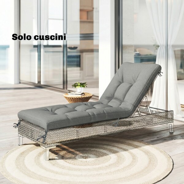Outsunny Cuscino Poltrona Patio con Cinghie, Grigio Chiaro | Aosom Italy
