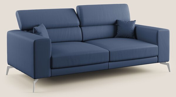 Blade Divano moderno con poggiatesta reclinabili in Ecopelle T04 blu