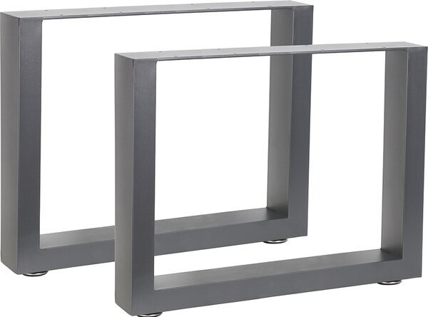 Melko Set di 2 gambe per tavolo in acciaio industriale - Grigio 64x40 cm