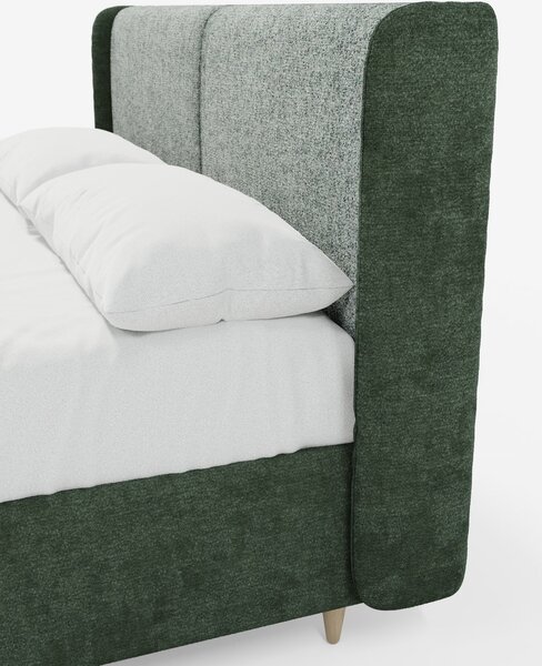 VALKIRIA letto imbottito bicolore con vano contenitore - cuscini schie