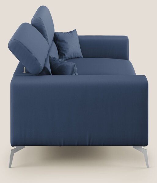 Blade Divano moderno con poggiatesta reclinabili in Ecopelle T04 blu