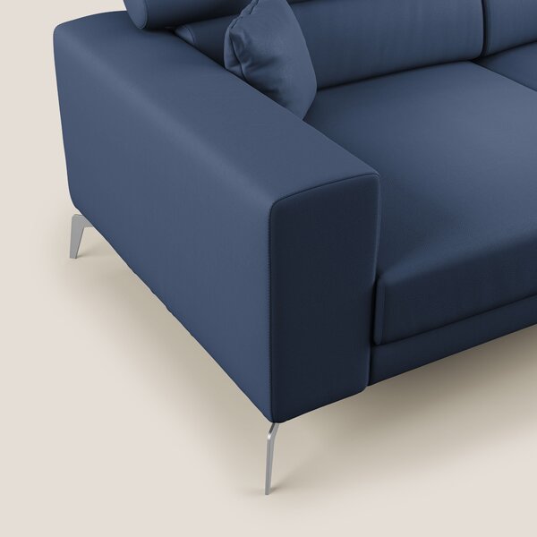 Blade Divano moderno con poggiatesta reclinabili in Ecopelle T04 blu