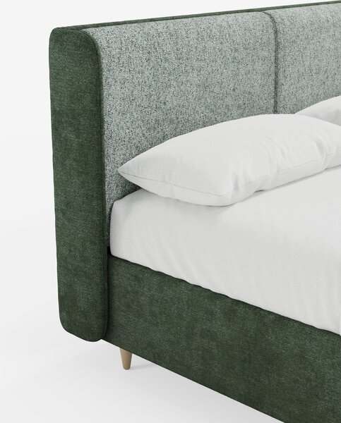 VALKIRIA letto imbottito bicolore con vano contenitore - cuscini schie