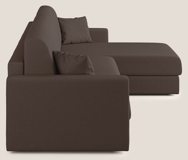 Chris Divano letto angolare 5 posti in tessuto impermeabile T13 marron