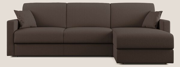 Chris Divano letto angolare 5 posti in tessuto impermeabile T13 marron