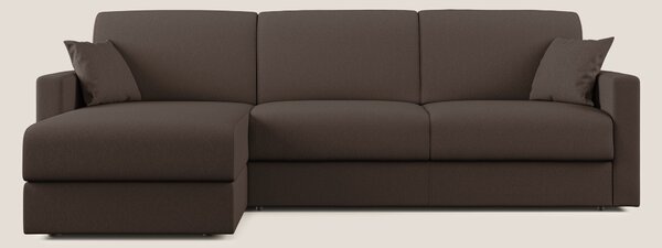Chris Divano letto angolare 5 posti in tessuto impermeabile T13 marron