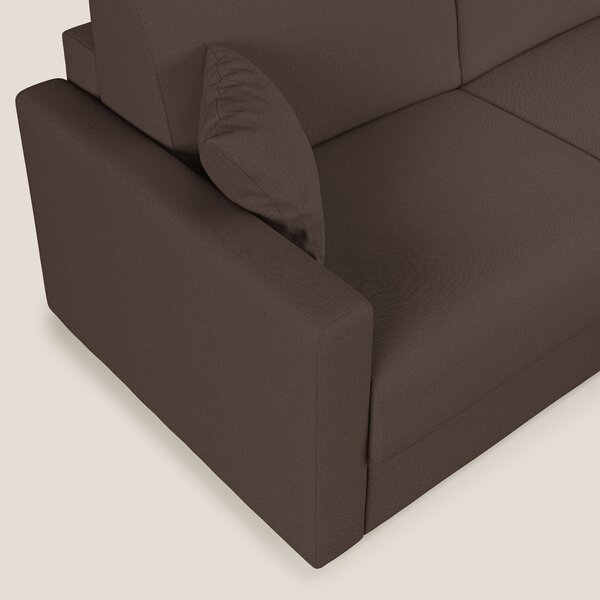 Chris Divano letto angolare 5 posti in tessuto impermeabile T13 marron