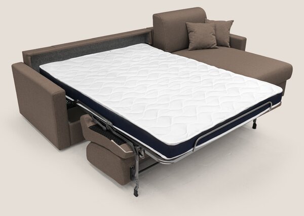Chris Divano letto angolare 5 posti in tessuto impermeabile T13 marron