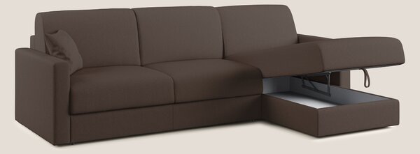 Chris Divano letto angolare 5 posti in tessuto impermeabile T13 marron