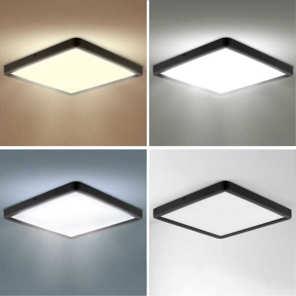 Brilagi - Plafoniera LED dimmerabile ESTELA SQUARE LED/36W/230V 31x31 cm nero + telecomando