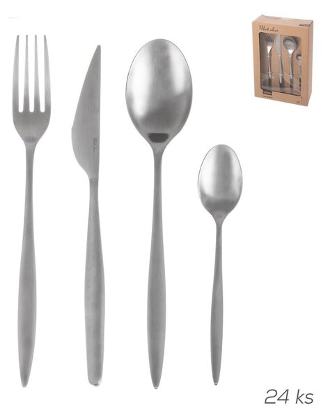 Posate argentate in acciaio inox 24 pz – Orion