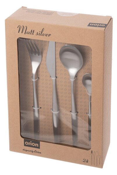 Posate argentate in acciaio inox 24 pz – Orion