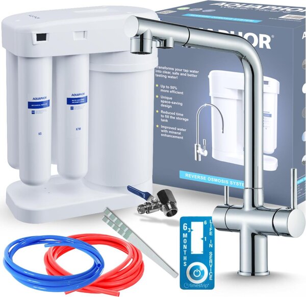 Rubinetto da cucina a 3 vie Ari Venom 2 con doccetta estraibile, beccuccio girevole, collegamento filtro acqua, cromato