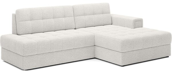 Divano angolare color crema allungabile (con penisola a destra/con chaise lounge) con rivestimento in bouclé Blezalt – ELTAP