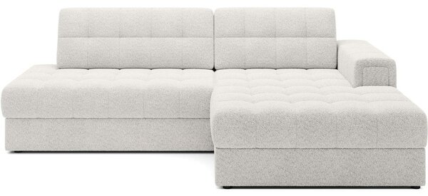 Divano angolare color crema allungabile (con penisola a destra/con chaise lounge) con rivestimento in bouclé Blezalt – ELTAP